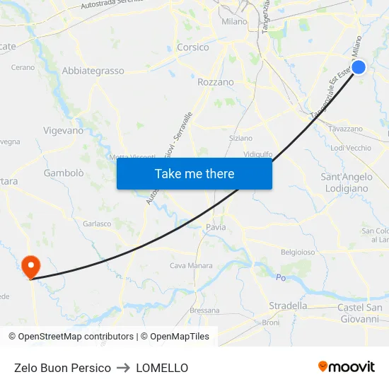 Zelo Buon Persico to Lomello map