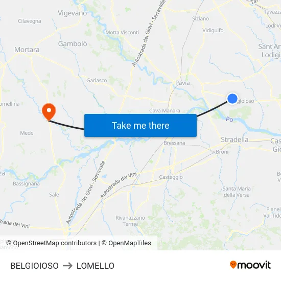 BELGIOIOSO to LOMELLO map