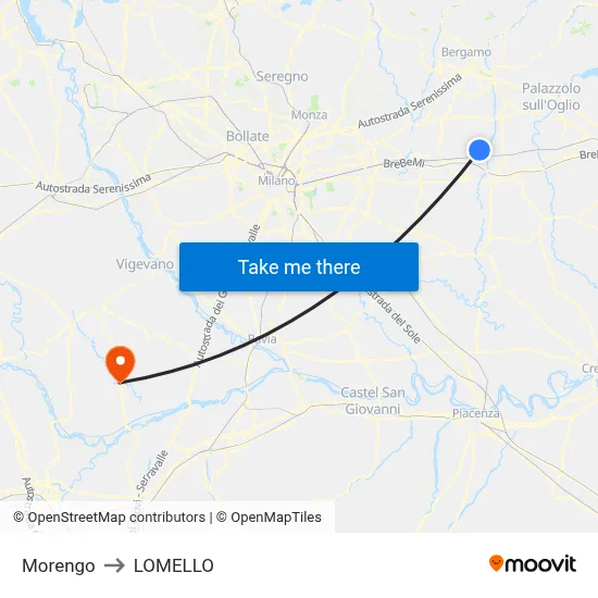 Morengo to LOMELLO map