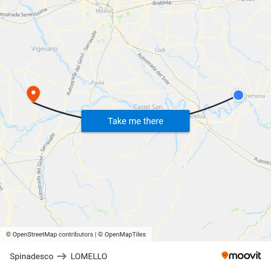 Spinadesco to Lomello map