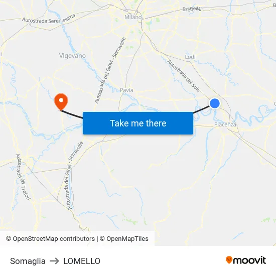 Somaglia to LOMELLO map