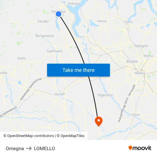 Omegna to LOMELLO map