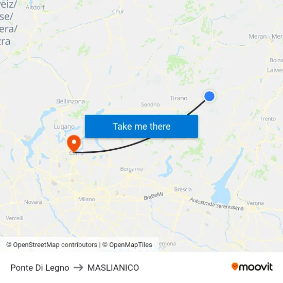 Ponte Di Legno to MASLIANICO map