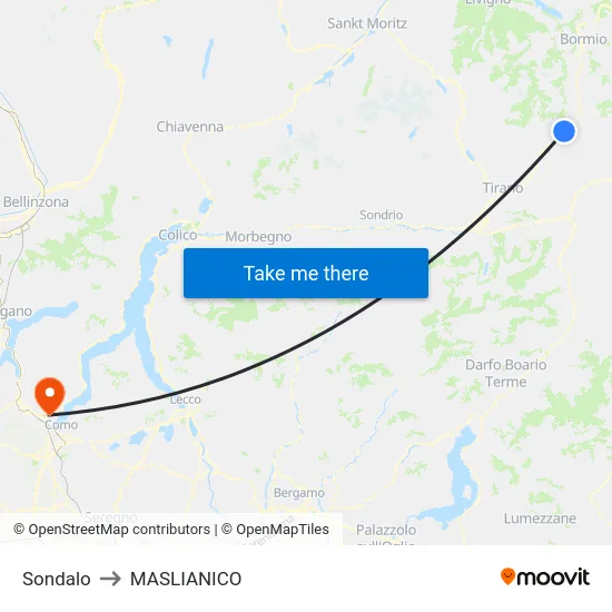 Sondalo to MASLIANICO map