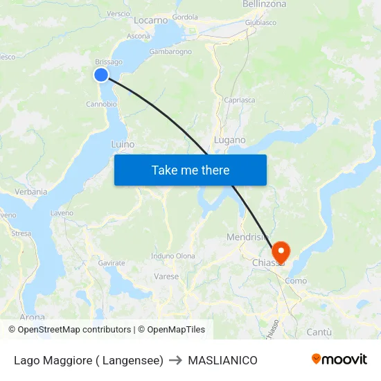 Lake Maggiore (Lake Constance) to Maslianico map