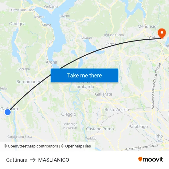 Gattinara to MASLIANICO map