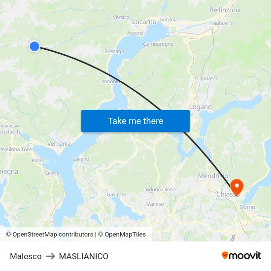 Malesco to MASLIANICO map