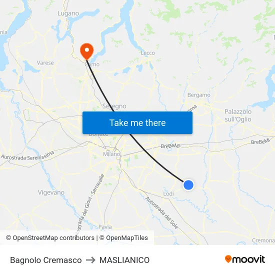 Bagnolo Cremasco to MASLIANICO map