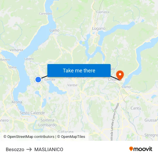Besozzo to MASLIANICO map