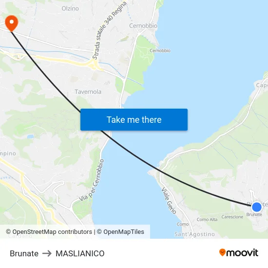 Brunate to MASLIANICO map