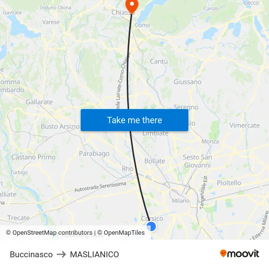 Buccinasco to MASLIANICO map