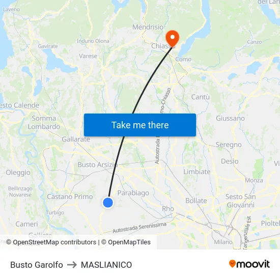 Busto Garolfo to MASLIANICO map