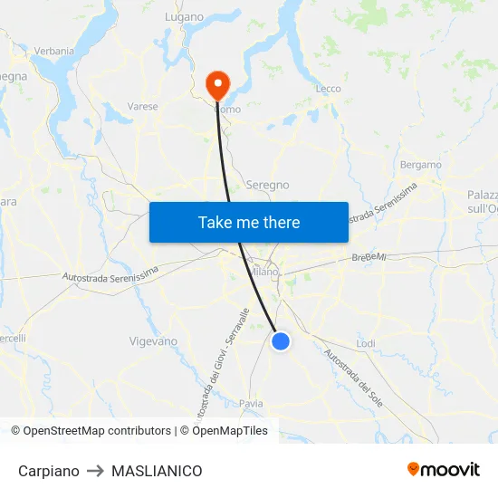 Carpiano to MASLIANICO map