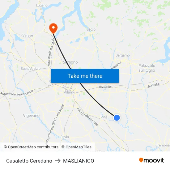 Casaletto Ceredano to Maslianico map