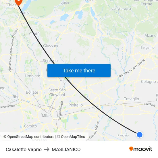 Casaletto Vaprio to MASLIANICO map