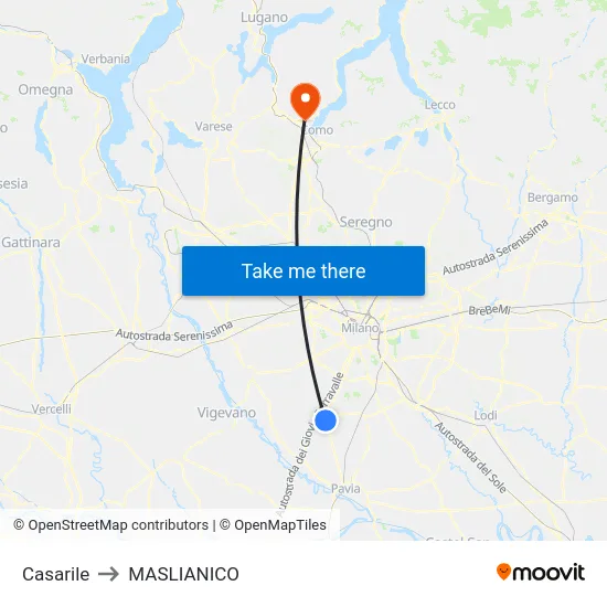 Casarile to MASLIANICO map