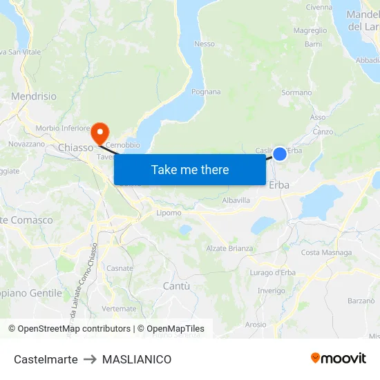 Castelmarte to MASLIANICO map
