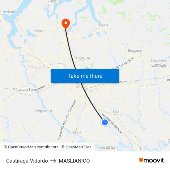 Castiraga Vidardo to MASLIANICO map