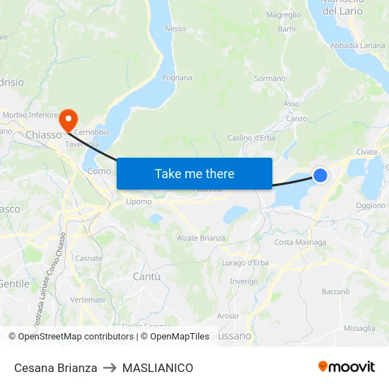 Cesana Brianza to Maslianico map