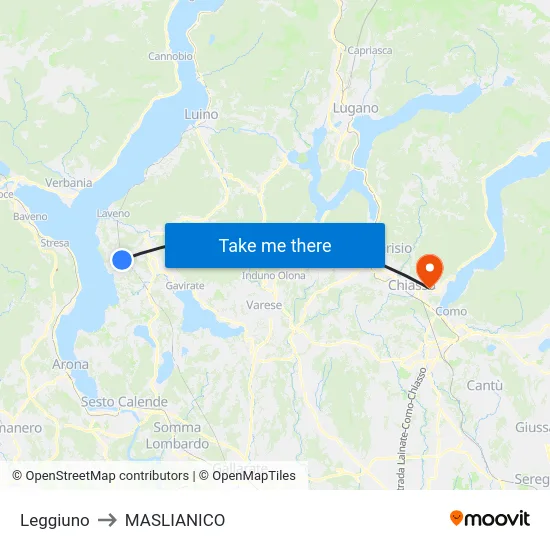 Leggiuno to Maslianico map