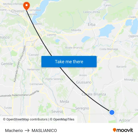 Macherio to MASLIANICO map