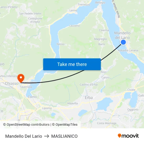 Mandello Del Lario to Maslianico map