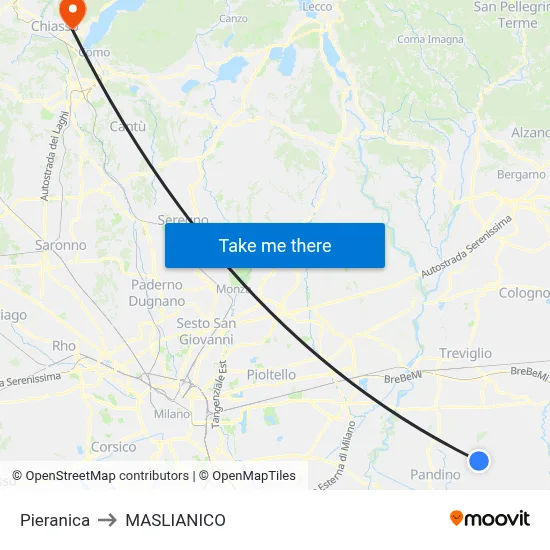 Pieranica to Maslianico map