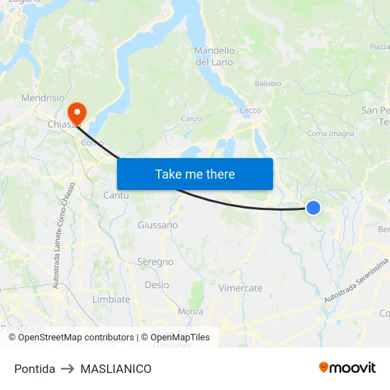 Pontida to MASLIANICO map