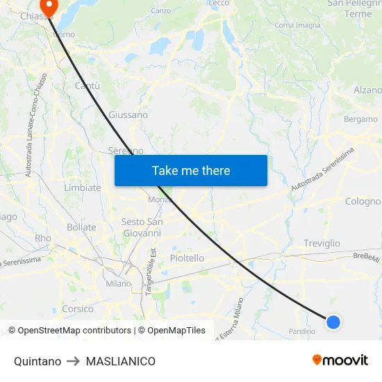 Quintano to Maslianico map