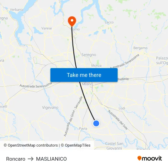 Roncaro to MASLIANICO map