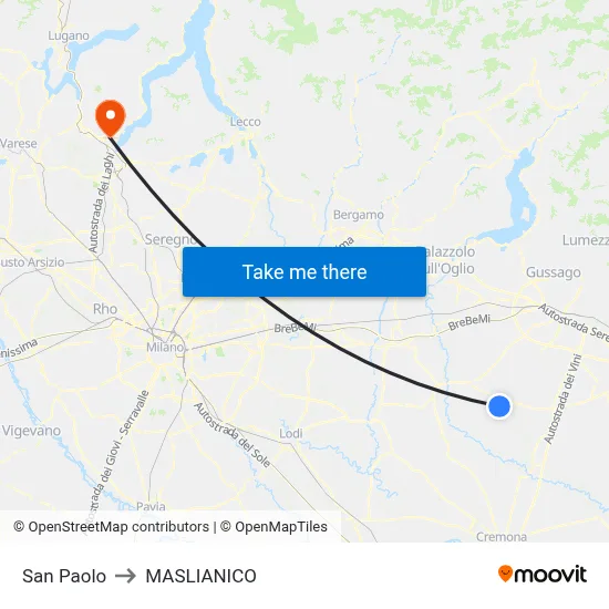 San Paolo to Maslianico map