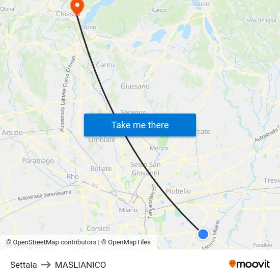 Settala to MASLIANICO map
