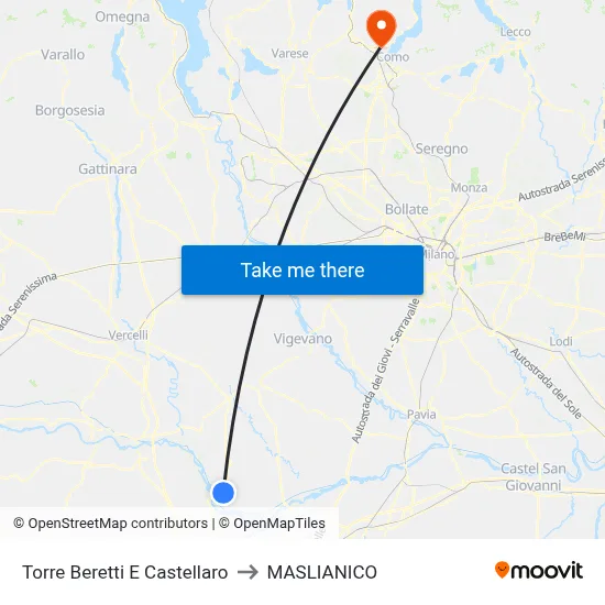 Torre Beretti e Castellaro to Maslianico map