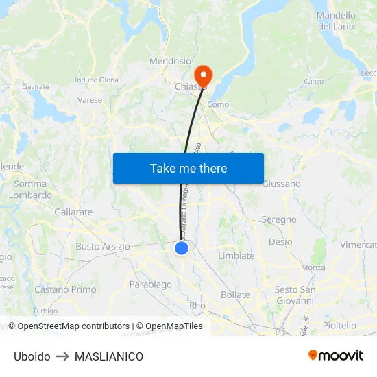 Uboldo to MASLIANICO map