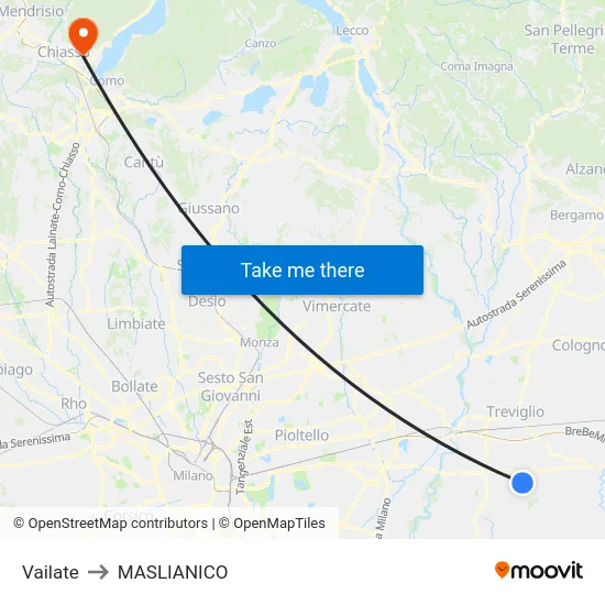 Vailate to MASLIANICO map