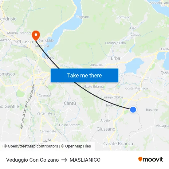 Veduggio Con Colzano to MASLIANICO map