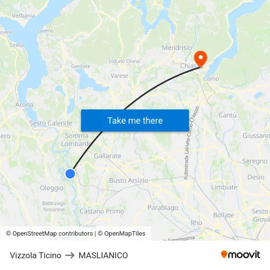 Vizzola Ticino to MASLIANICO map