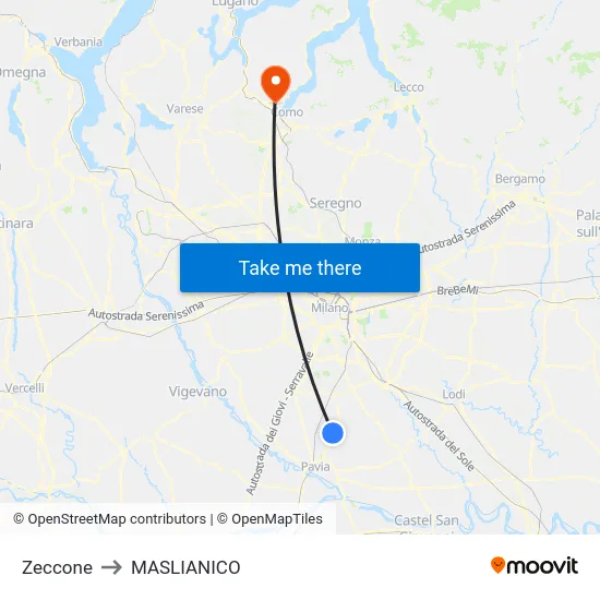 Zeccone to MASLIANICO map