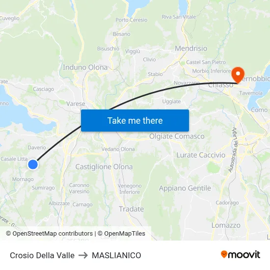 Crosio Della Valle to Maslianico map