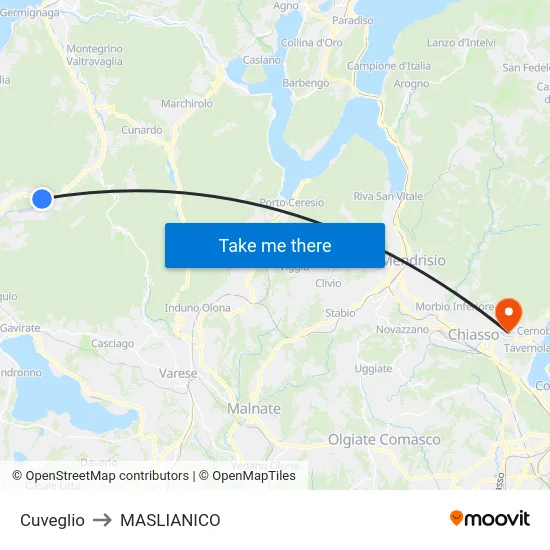 Cuveglio to MASLIANICO map