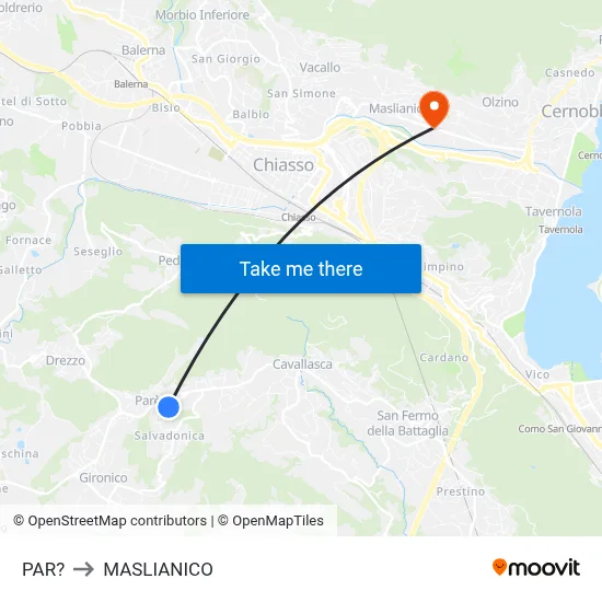 Parre to Maslianico map