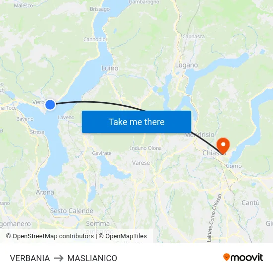 Verbania to Maslianico map