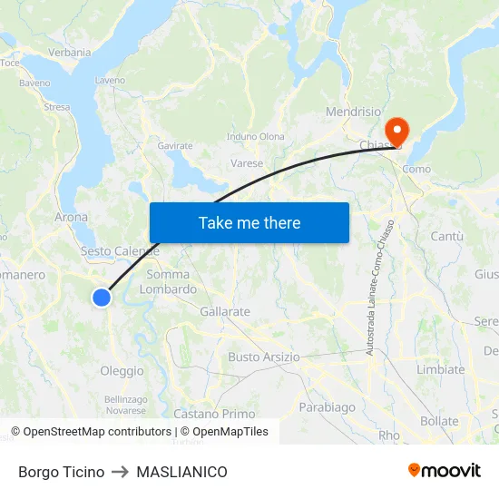 Borgo Ticino to MASLIANICO map