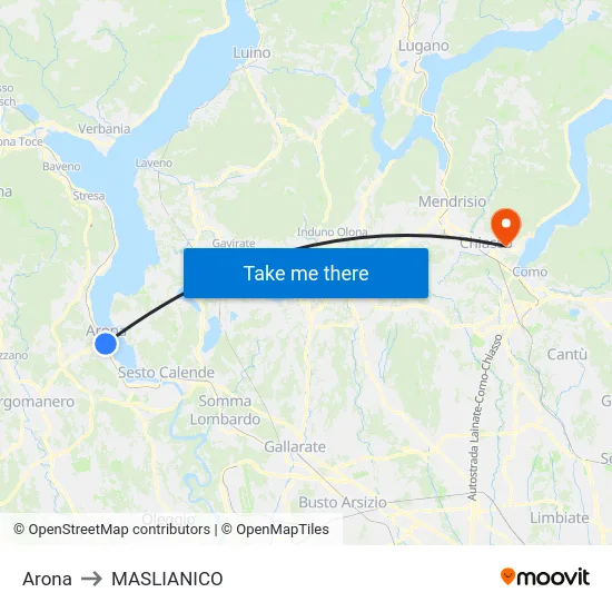 Arona to MASLIANICO map