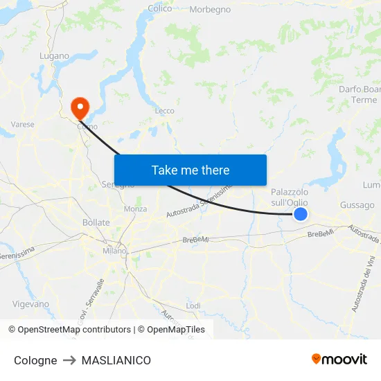 Cologne to MASLIANICO map