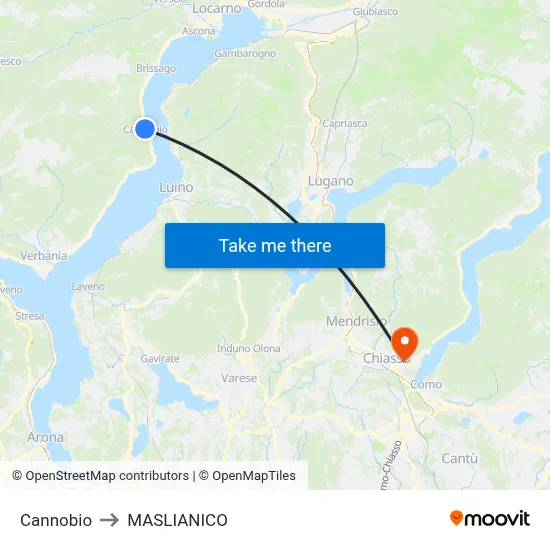 Cannobio to Maslianico map