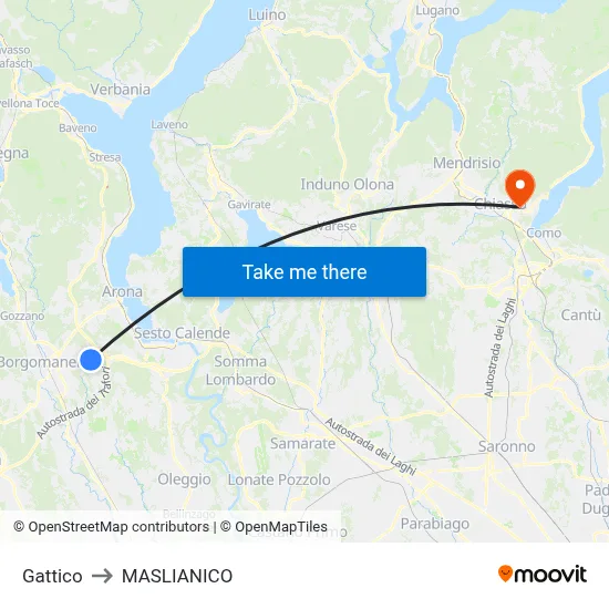 Gattico to Maslianico map