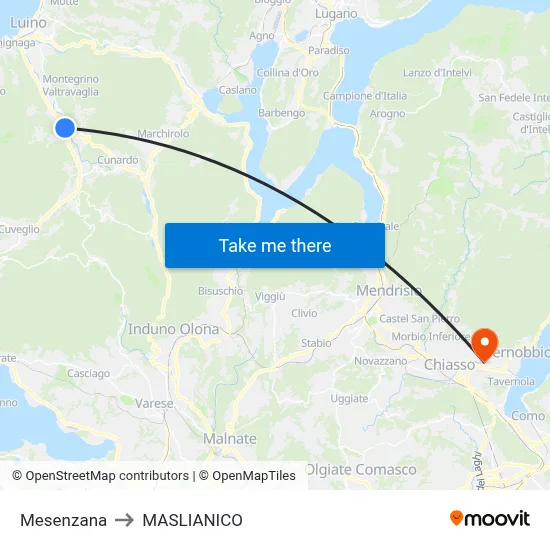 Mesenzana to Maslianico map