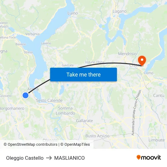 Oleggio Castello to MASLIANICO map