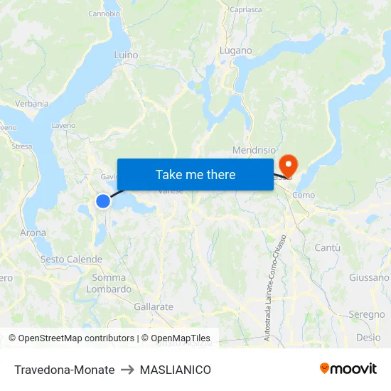 Travedona-Monate to MASLIANICO map